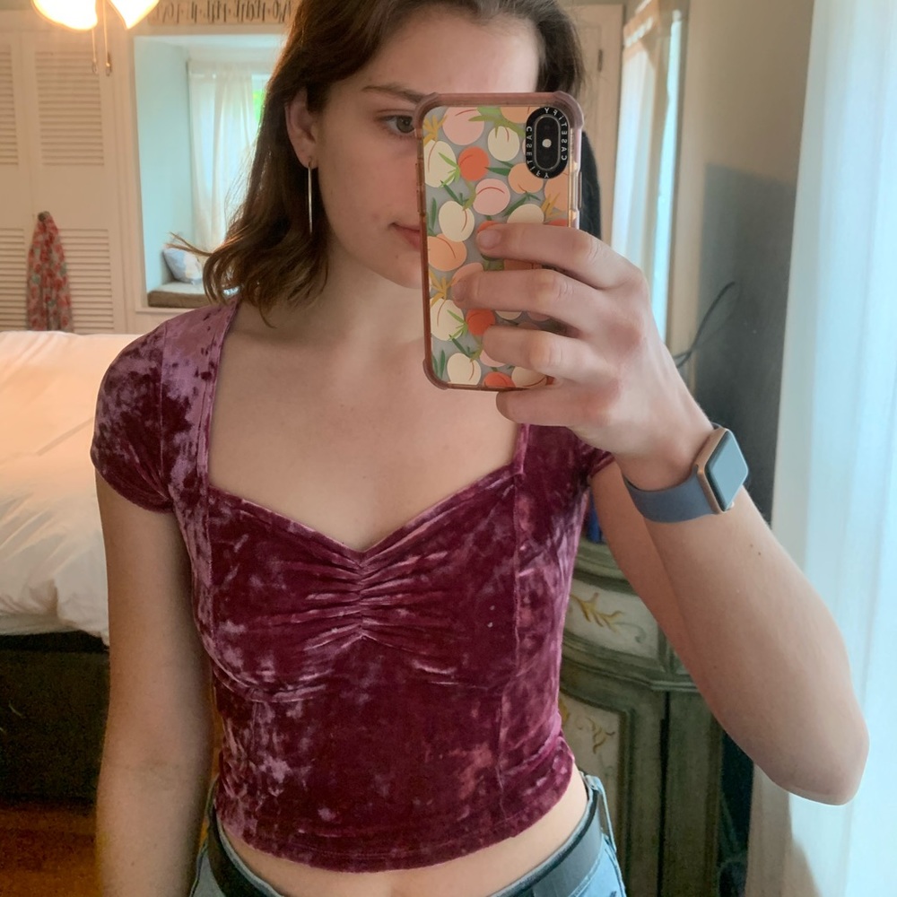 Forever 21 Velvet Crop Top
